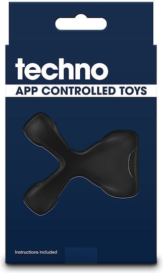 Ns Novelties Techno Strobe Vibrating Cockring Δονούμενο Δαχτυλίδι Πέους Μαύρο