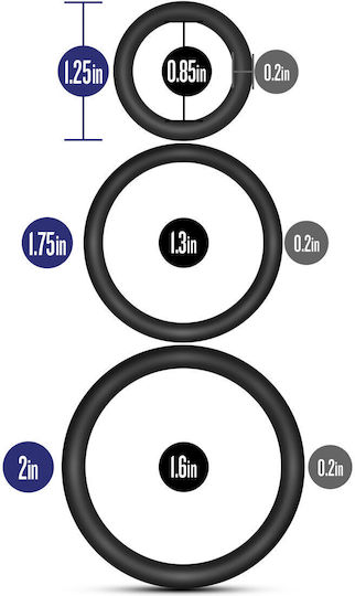 Blush Performace VS4 Cock Ring Set Black