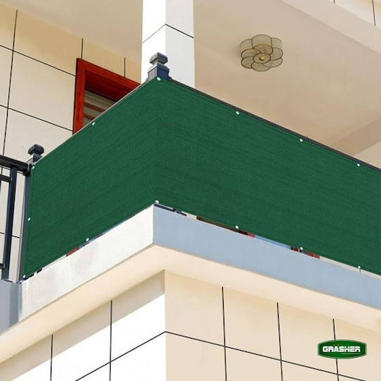 Grasher Rectangular Shade Divider Green With Hoop 0.9x6m 160gr/m²