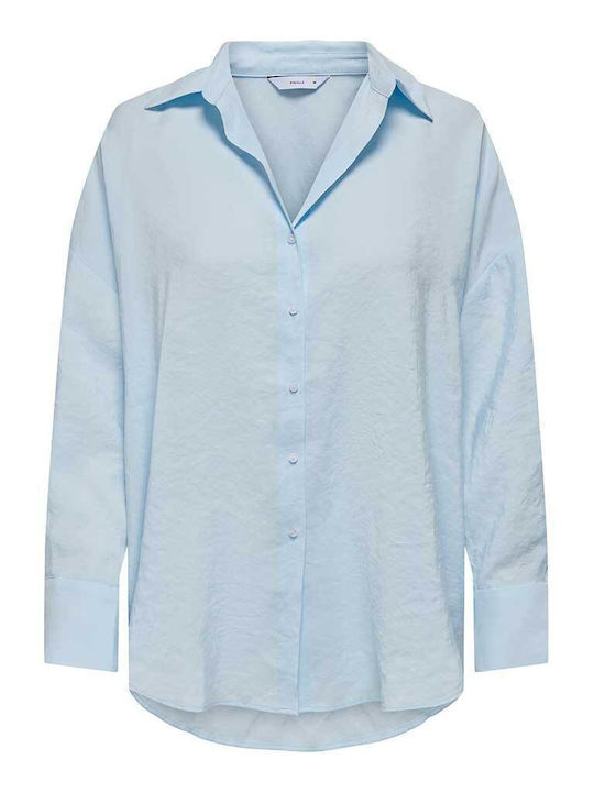 Μακρυμάνικο Γυναικείο Τζιν Πουκάμισο Chambray Blue