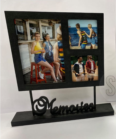 Home&Styling Collection Ramă Foto Multi 3 Locuri Din Lemn Cu Ramă Neagră