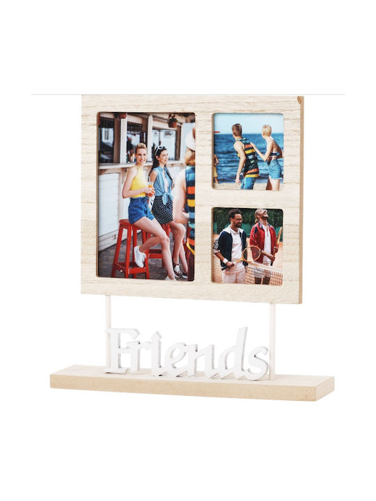 Home&Styling Collection Multi Picture Frame 3 Slots Wooden with Black Frame