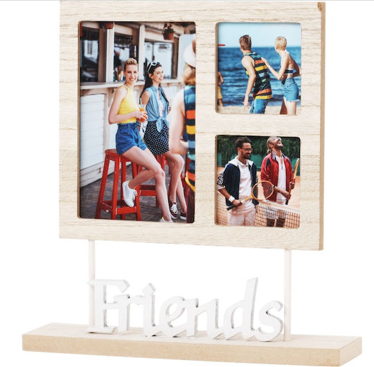 Home&Styling Collection Multi-Bilderrahmen 3-Fächer Hölzernes mit Schwarzem Rahmen