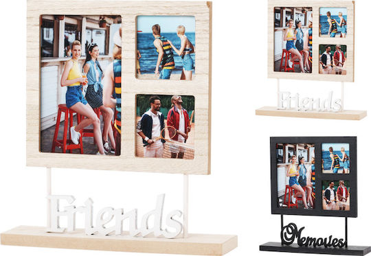 Home&Styling Collection Multi-Bilderrahmen 3-Fächer Hölzernes mit Schwarzem Rahmen