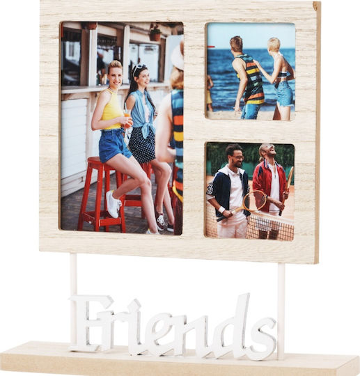 Home&Styling Collection Multi-Bilderrahmen 3-Fächer Hölzernes mit Schwarzem Rahmen