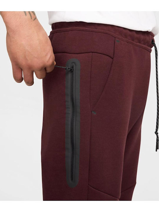 Sportswear Tech Fleece Sweatpants with Elastic Burgundy