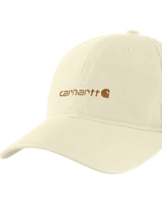 Καπέλο Carhartt Εκρού Carhartt Canvas Embroidered Graphic Cap Undyed Ecru 106810-w33