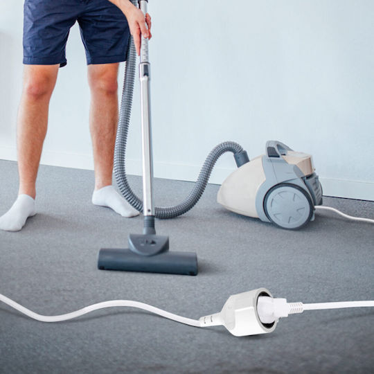Aigostar Cablu de prelungire cu role cu lungimea de 10m Diametru 3 x 1.5mm² Albă