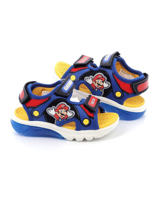 Kids' Sandals J Sandal Ciberdron with Velcro & Lights Blue