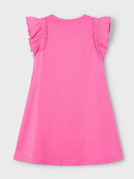 Girls Dress Short Sleeve Set with Accessories Pink