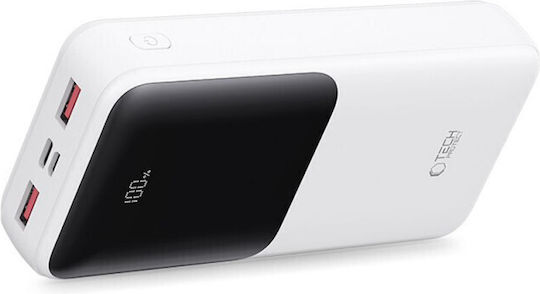 Tech-Protect PB02 Power Bank 20000mAh 22.5W with 2 USB-A Ports and USB-C Port White
