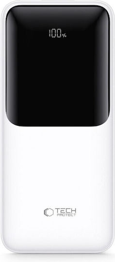 Tech-Protect PB03 Power Bank 30000mAh 22.5W with 2 USB-A Ports and USB-C Port White