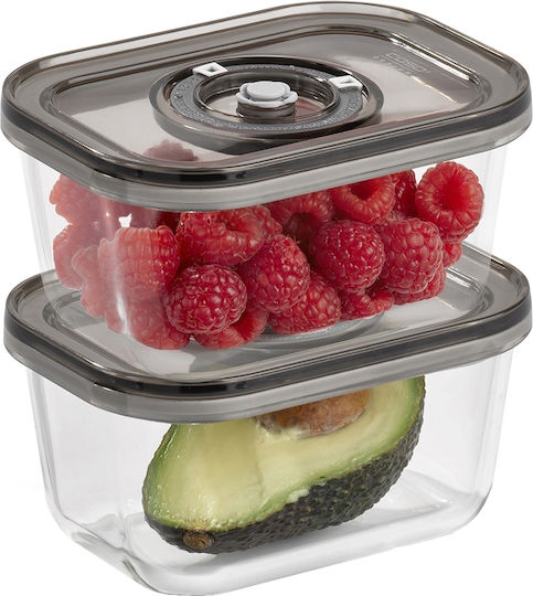 Caso Lunchbox Silikon Transparent Geeignet für die Mikrowelle 10x7.5cm 2Stück