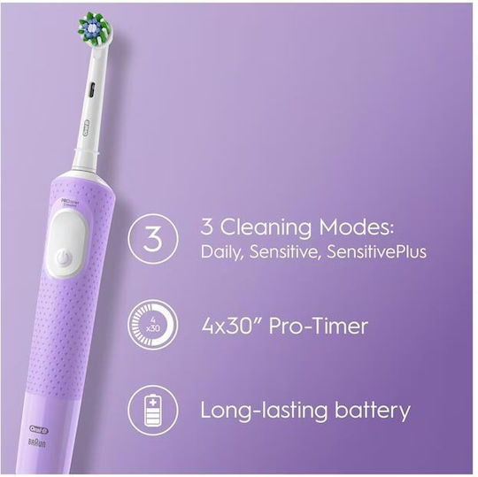 Oral-B Vitality Pro Protect X Clean Electric Toothbrush with Timer Lilac