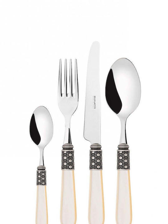Casa Bugatti Optical Old-silver Besteckset Edelstahl Silber 24Stück