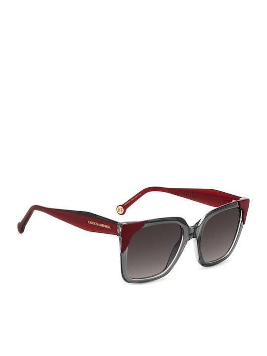 Carolina Herrera Unisex Sunglasses With Grey Horn-Rimmed Frame And Grey Gradient Lens Her 0288/S 268/9O