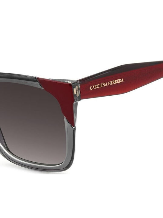 Carolina Herrera Unisex Sunglasses With Grey Horn-Rimmed Frame And Grey Gradient Lens Her 0288/S 268/9O