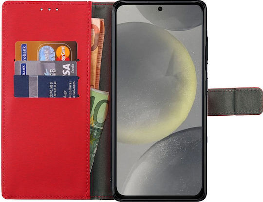 Volte-Tel Book Piele artificială / Silicon Roșu (Galaxy S25)