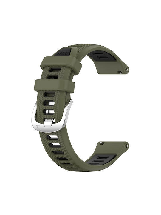 Amazfit Bip 1s 22mm Cross Texture Watch Strap Silicone Buckle Green+Black Amazfit Bip 1s 22mm Cross Texture Watch Strap Silicone Buckle Green+Black