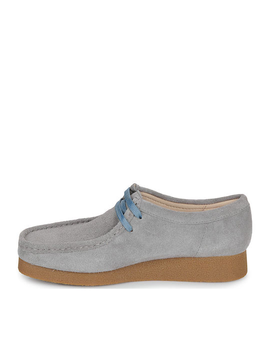 Wallabee Evosh Women's Leather Oxford Shoes Gray