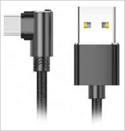 Xipin LX17 Angle (90°) USB 2.0 Cable USB-C male - USB-A Μαύρο 1.2m