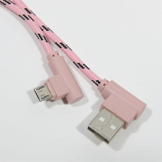 Awei CL-90 Winkel (90°) / Geflochten USB 2.0 auf Micro-USB-Kabel Gold 1m