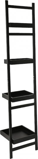 Estia Επιδαπέδια Ραφιέρα Μπάνιου Bamboo με 4 Ράφια 40x9x180cm Μαύρη