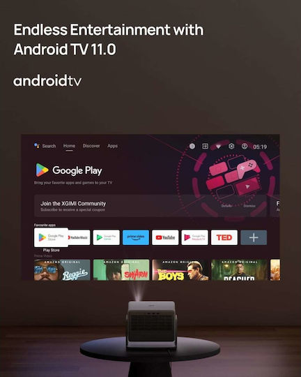 XGIMI Horizon S Pro 3D Проектор DLP 4K Ultra HD LED лампа с Wi-Fi и вградени високоговорители Бял