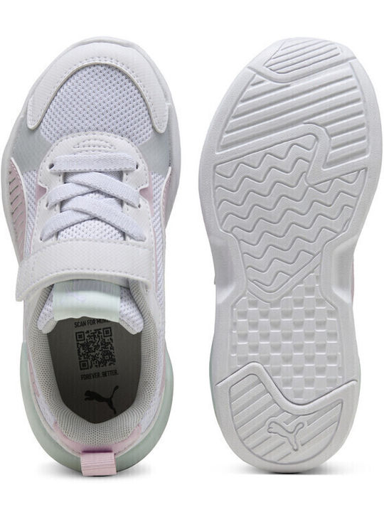 X-Ray 3 Kids Sports Running Shoes with Hoop & Loop Closure White