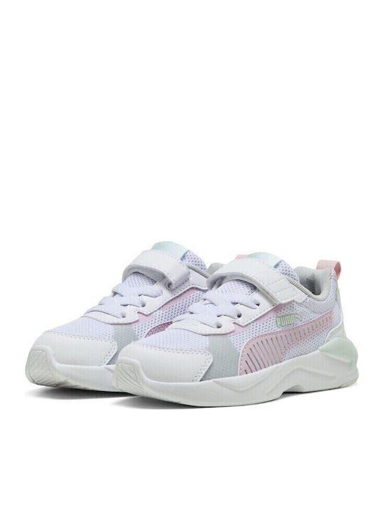 X-Ray 3 Kids Sports Running Shoes with Hoop & Loop Closure White