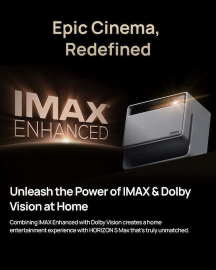 XGIMI Horizon S Max 3D Projector DLP 4K Ultra HD Λάμπας LED με Wi-Fi και Ενσωματωμένα Ηχεία