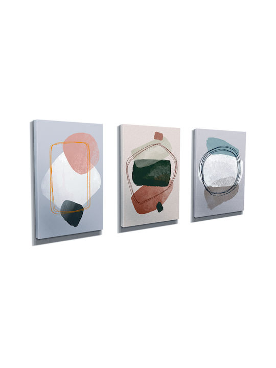 Triptych Painting 30x30 A-g 489gwn1387 Udc02 30x30 Wooden