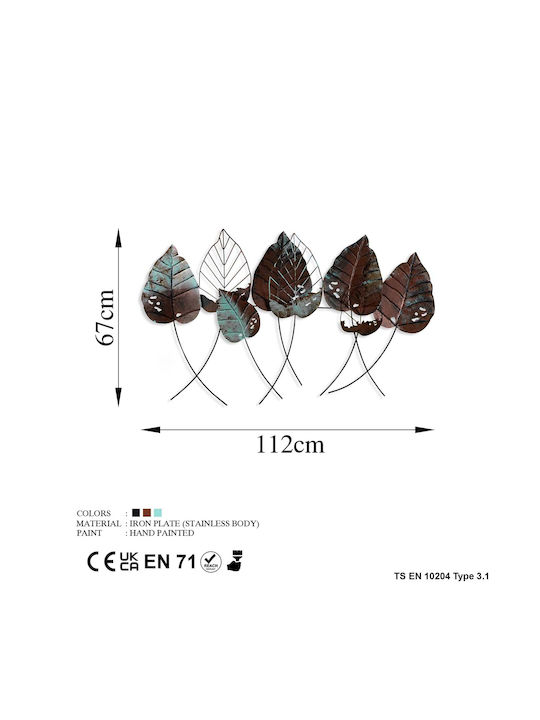 Διακοσμητικό Τοίχου 112x67 A-g Casting Leaf 930dyu1229 112x67 Μεταλλικό