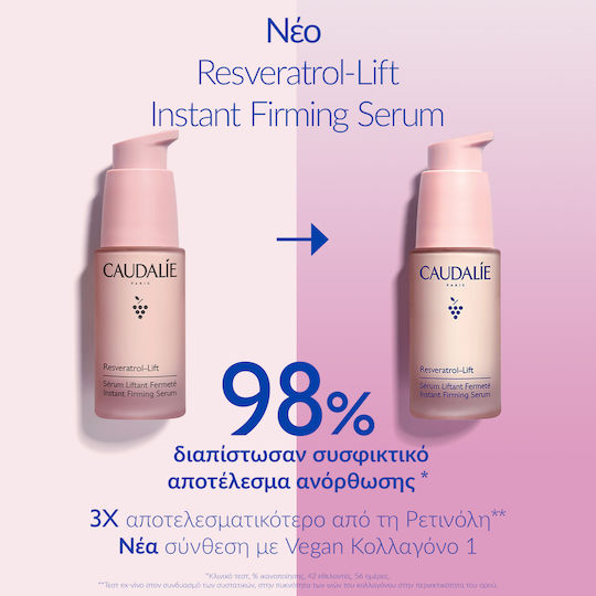 Caudalie Resveratrol-Lift Instant Firming Anti-aging Serum Face with Hyaluronic Acid & Collagen for Firming 30ml