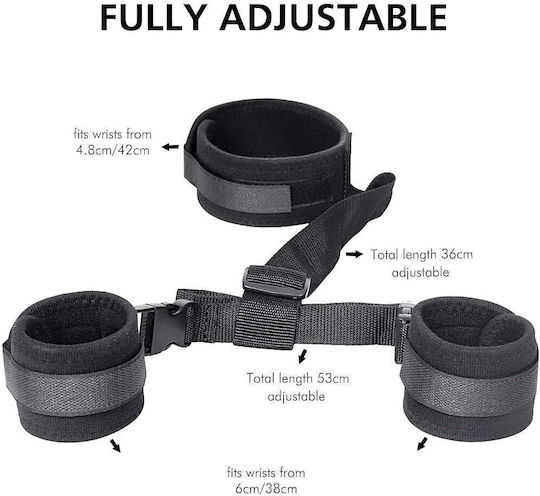 SMD Bond & Blind, Neck & Hands Restraint System Σετ με Μάσκα BDSM Kit σε Μαύρο Χρώμα 2τμχ