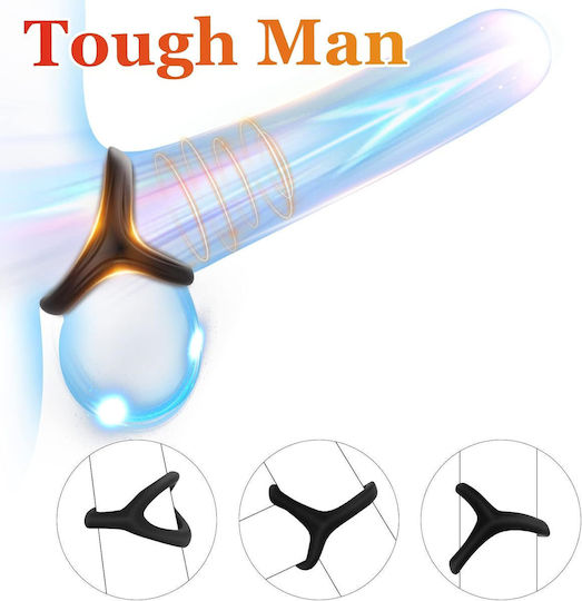 Mr Strong 3-in-1 Cock Ring Penis Enhancer Black