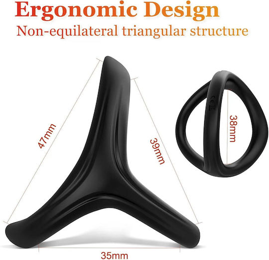 Mr Strong 3-in-1 Cock Ring Penis Enhancer Black