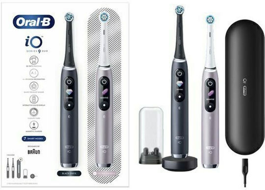 Oral-B Io Series 9 Elektrische Zahnbürste mit Drucksensor und Reisetasche Schwarz