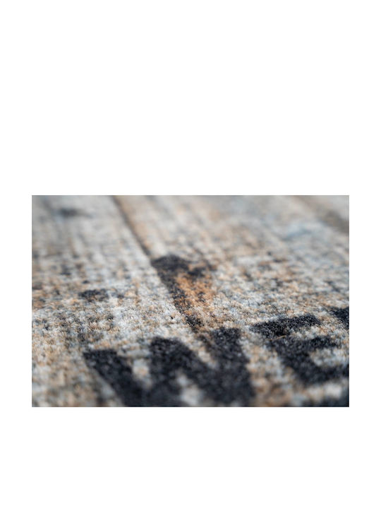 Sdim Entrance Mat Carpet Non-Slip Backing Optima 004 Wood Welcome 50x75cm Thickness 7mm