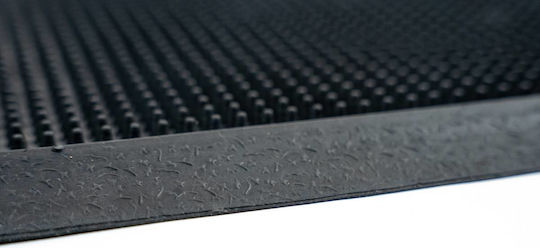 Sdim Halbkreisförmige Rutschfeste Gummieingangsmatte Finger Tip Schwarz Hr 45x75cm