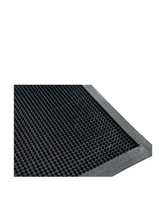 Sdim Non-Slip Entrance Mat Rubber Finger Tip Black 46x70cm