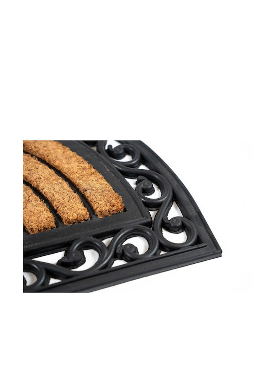 Sdim Halfround Entrance Mat Coir Rubber Non-slip Backing Impala 077 Brush Halfround 45x75cm