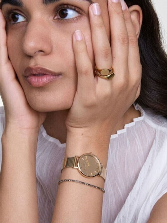 Daniel Wellington Petite Women's Watch with Gold Metal Bracelet