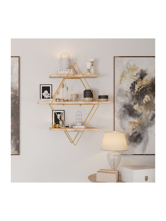 Ράφι Τοίχου A-g Prizma Gold Brown 62x18x62εκ.