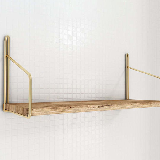 Wandregal Dekoratif Gold Braun 45x16x16cm