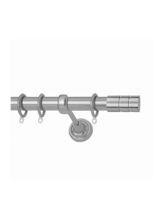 Curtain Pole Φ25 Inox Groove Nickel Satin Dimensions 100cm Features Double Track