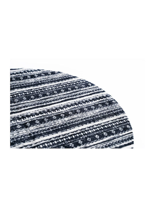 Sdim Round Kitchen Mat Non-Slip Base Universal 088 Ethnik Black Φ100cm