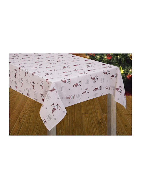 Christmas Tablecloth Stofa Gnomes 80% Pes 20% Cotton Woven 150×260 Liolios Home