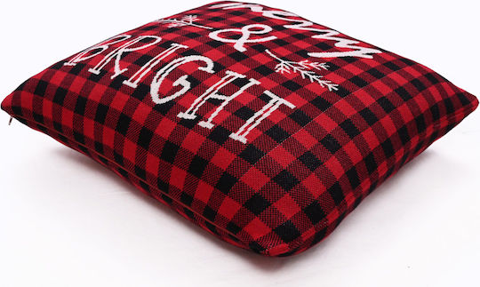 Χριστουγεννιάτικη Τραβέρσα Merry & Bright Red Multi 100% Cotton Knitted 45×150 Liolios Home