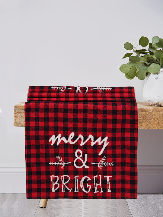 Liolios Home Christmas Decorative Pillow Square Red 40x40cm